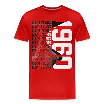 66 ANS ÉDITION LIMITÉE 1960 66E ANNIVERSAIRE - T-shirt bio Premium Homme - rouge - Devant - Damien (186cm)