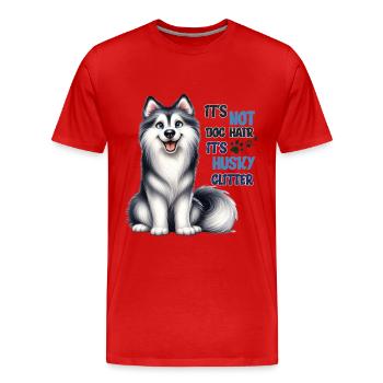 Husky-Glitzer-Lustiges Husky-Hundeliebhaber-Design-Merch - Männer Premium Bio T-Shirt - Rot - Vorne - Damien (186cm)