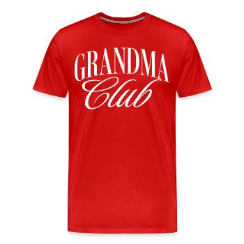 Club des grand-mères - T-shirt bio Premium Homme - rouge - Devant - Damien (186cm)