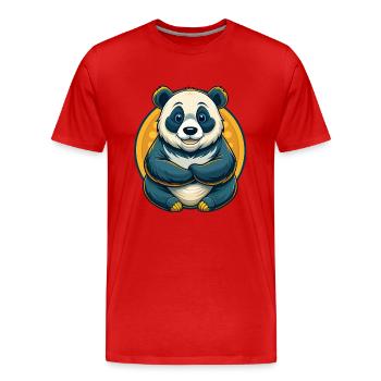 Panda Kawaii Maskottchen-Cartoon-Charakter-Clipart-Logo - Männer Premium Bio T-Shirt - Rot - Vorne - Damien (186cm)