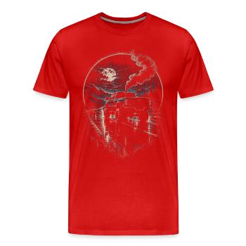 Charbon roulant - T-shirt bio Premium Homme - rouge - Devant - Damien (186cm)