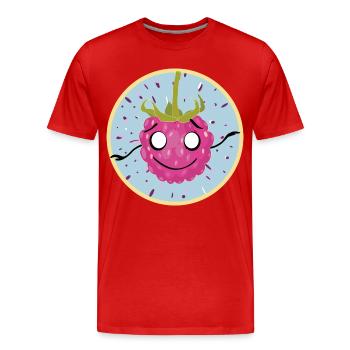 Motif câlin au visage framboise - T-shirt bio Premium Homme - rouge - Devant - Damien (186cm)