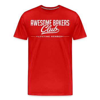 Bakers Club - Men's Premium Organic T-Shirt - red - Front - Damien (186cm)