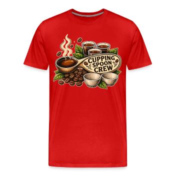 CUPPING SPOON CREW - Männer Premium Bio T-Shirt - Rot - Vorne - Damien (186cm)