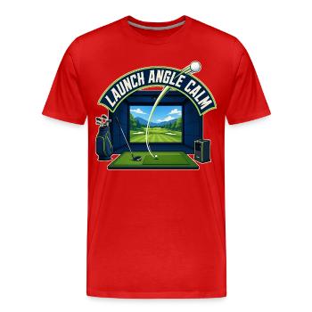 ANGLE DE LANCEMENT CALME - T-shirt bio Premium Homme - rouge - Devant - Damien (186cm)