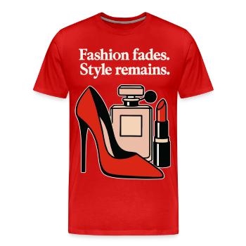 Fashion fades. Style remains. - Elegant High Heel  - Männer Premium Bio T-Shirt - Rot - Vorne - Damien (186cm)