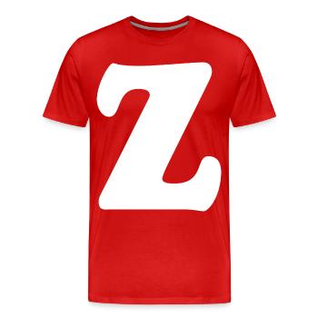 Großes Z Stil-Print | Buchstabe Z | Z Logo - Männer Premium Bio T-Shirt - Rot - Vorne - Damien (186cm)
