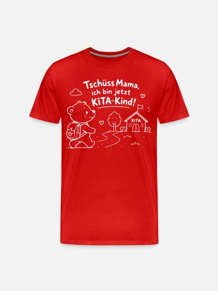 KiTaAbschied: KleinerBär geht zur KiTa - Männer Premium Bio T-Shirt - Rot