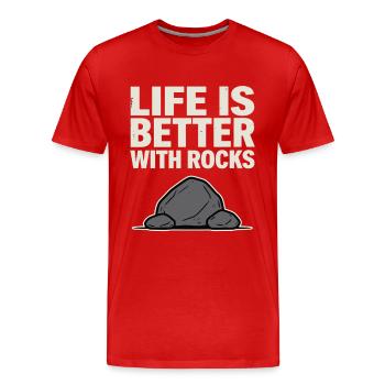 Steinsammler Fossilien Geode Rockhound Mineralien - Männer Premium Bio T-Shirt - Rot - Vorne - Damien (186cm)