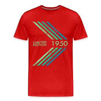 Édition limitée 1950 Anniversaire masculin féminin - T-shirt bio Premium Homme - rouge - Devant - Damien (186cm)