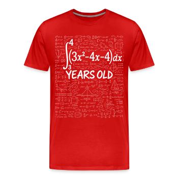 19th Birthday Calculus Math Geek Funny - Men's Premium Organic T-Shirt - red - Front - Damien (186cm)