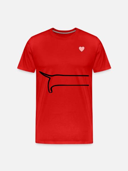 Minimalist Dog Back - Men's Premium Organic T-Shirt - red