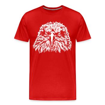 Aigle / Tête / Pygargue à tête blanche - T-shirt bio Premium Homme - rouge - Devant - Damien (186cm)