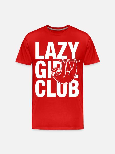 Lazy Girl Club Sloth - Men's Premium Organic T-Shirt - red
