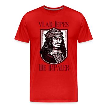 Vlad Tepes Der Impaler Schild - Männer Premium Bio T-Shirt - Rot - Vorne - Damien (186cm)