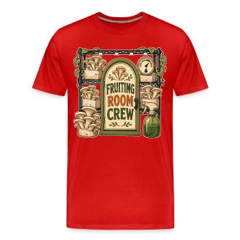 FRUITING ROOM CREW - Männer Premium Bio T-Shirt - Rot - Vorne - Damien (186cm)