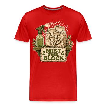 MIST THE BLOCK - Men's Premium Organic T-Shirt - red - Front - Damien (186cm)