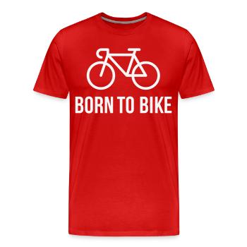Born To Bike (Radfahrer / Fahrrad / Rennrad / B) - Männer Premium Bio T-Shirt - Rot - Vorne - Damien (186cm)