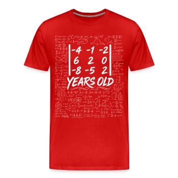 24th Anniv. Determinant Matrix Math Geek Funny - Men's Premium Organic T-Shirt - red - Front - Damien (186cm)