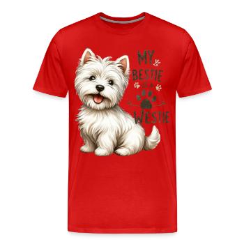 Westie Bestie Design du mignon West Highland Terrier - T-shirt bio Premium Homme - rouge - Devant - Damien (186cm)