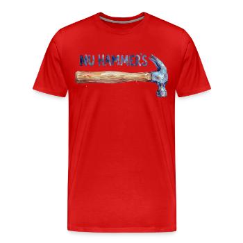 Aquarell Hammer - Nu Hammer's - Männer Premium Bio T-Shirt - Rot - Vorne - Damien (186cm)