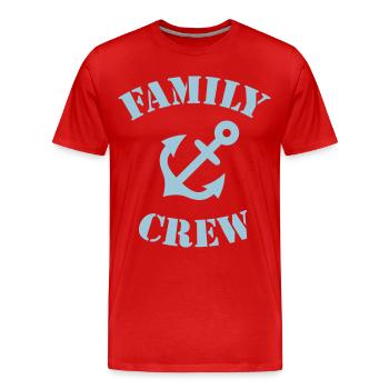 Family Crew (Anker / Schiffscrew / Sky Blue) - Männer Premium Bio T-Shirt - Rot - Vorne - Damien (186cm)