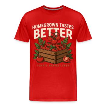 Homegrown Tomaten Ernte Crew - Männer Premium Bio T-Shirt - Rot - Vorne - Damien (186cm)