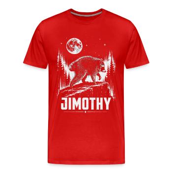Vintage Waschbär Jimothy Vollmondsonnenuntergang - Männer Premium Bio T-Shirt - Rot - Vorne - Damien (186cm)