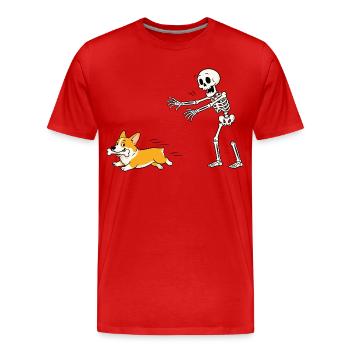 Halloween, Cprgi, Skelett - Männer Premium Bio T-Shirt - Rot - Vorne - Damien (186cm)