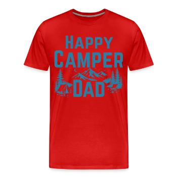 GLÜCKLICHER CAMPER-PAPA - Männer Premium Bio T-Shirt - Rot - Vorne - Damien (186cm)
