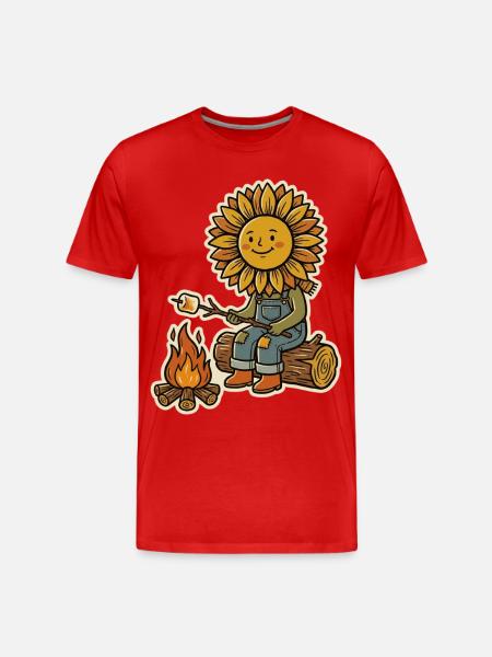 Sunflower Campfire Marshmallow Camping - Men's Premium Organic T-Shirt - red