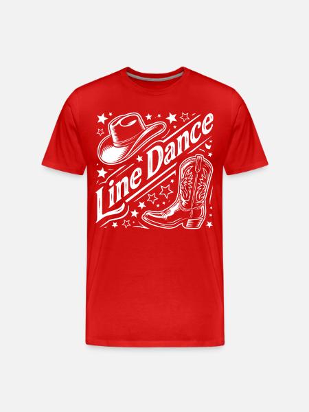Line Dance Western Graphic - Men's Premium Organic T-Shirt - red