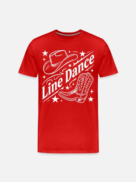 Line Dance Cowboy Flair - Men's Premium Organic T-Shirt - red