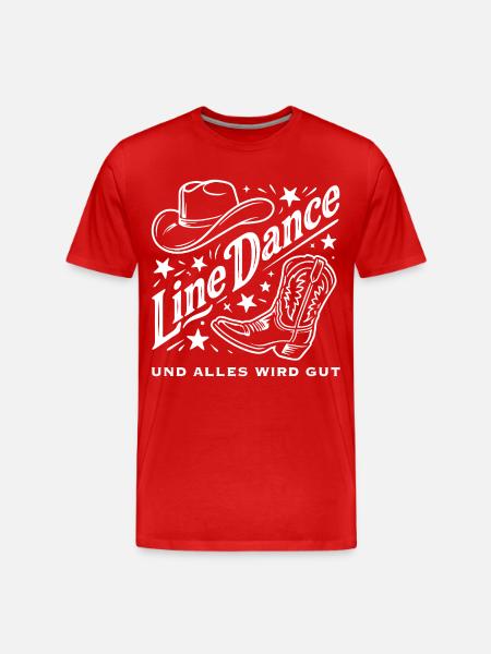 Line Dance Cowboy Flair - Männer Premium Bio T-Shirt - Rot