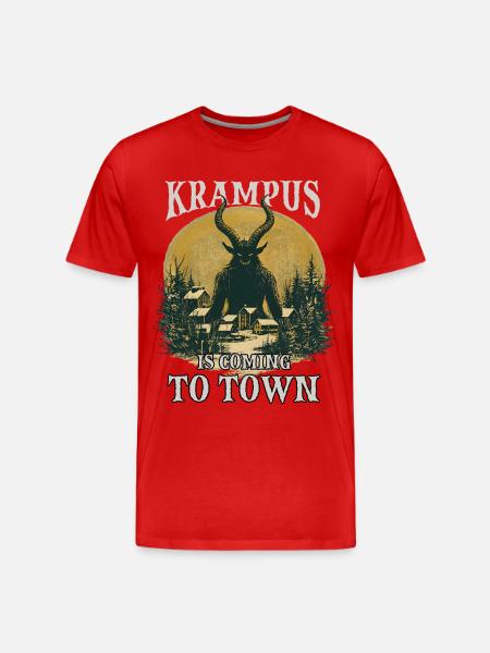 Krampus arrive en ville - T-shirt bio Premium Homme - rouge