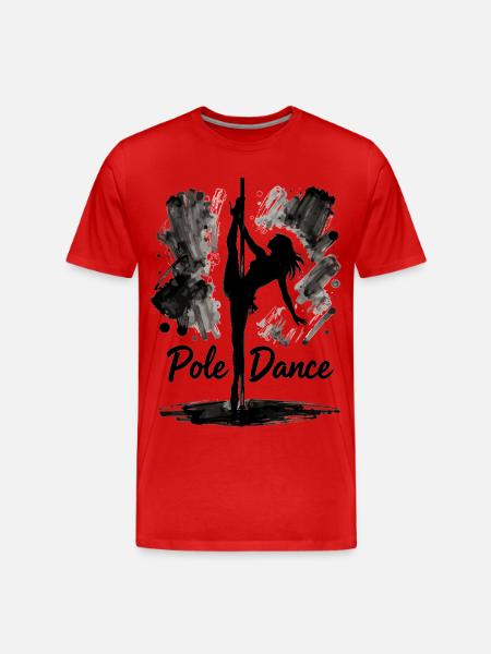 Pole Dance Silhouette – Aesthetic Art - Men's Premium Organic T-Shirt - red