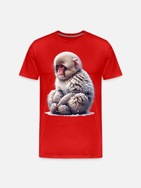 Snow Monkey - Men's Premium Organic T-Shirt - red