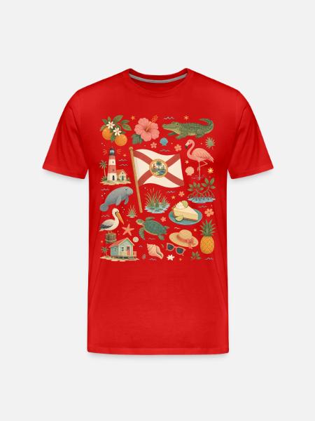 Florida | Sun, Coast & Tropics - Men's Premium Organic T-Shirt - red