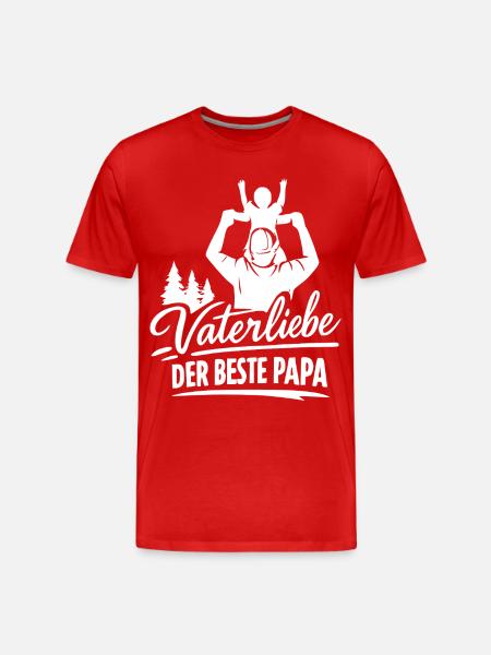 Vaterliebe: Der Beste Papa - Männer Premium Bio T-Shirt - Rot