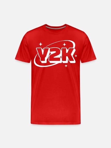 Y2K Neon Retro Stars - Men's Premium Organic T-Shirt - red