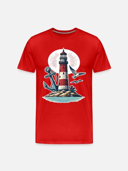 lighthouse - Men's Premium Organic T-Shirt - red