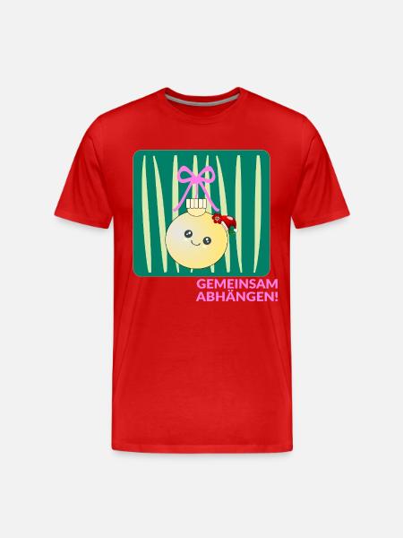 Weihnachten Weihnachtskugel Abhängen - Männer Premium Bio T-Shirt - Rot