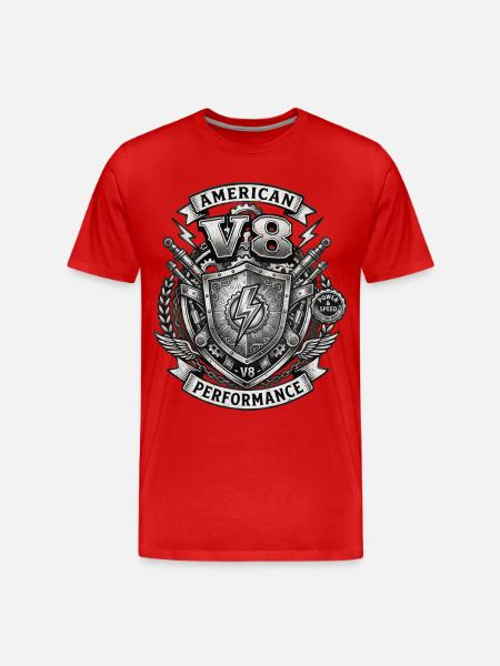 V8 - T-shirt bio Premium Homme - rouge