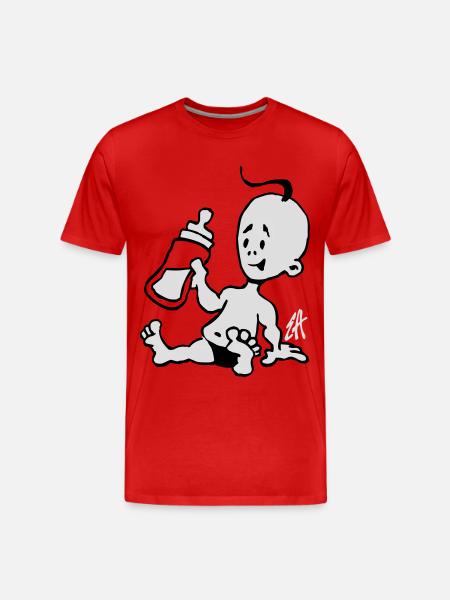 Baby with a milk bottle - Men's Premium Organic T-Shirt - red