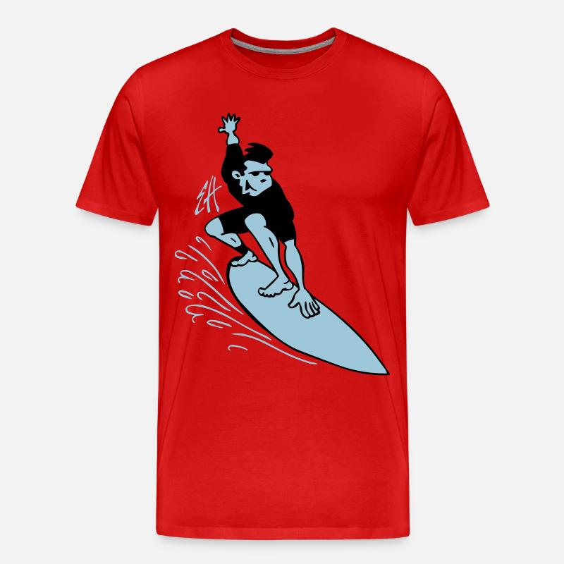 Surfer - Männer Premium Bio T-Shirt - Rot
