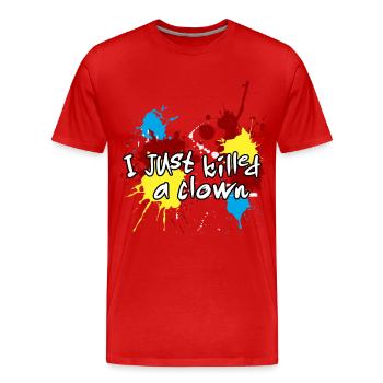 ICH HAB EINEN CLOWN GETÖTET - Männer Premium Bio T-Shirt - Rot - Vorne - Damien (186cm)
