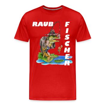 Raubfischer - Männer Premium Bio T-Shirt - Rot - Vorne - Damien (186cm)