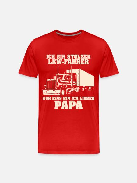 LKW PAPA - Männer Premium Bio T-Shirt - Rot