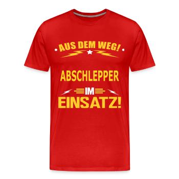 ABSCHLEPPER - Männer Premium Bio T-Shirt - Rot - Vorne - Damien (186cm)