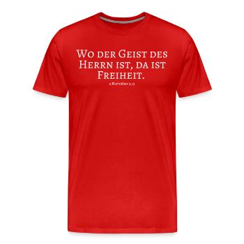 , Seigneur, Liberté, Verse biblique, Dieu, religion - T-shirt bio Premium Homme - rouge - Devant - Damien (186cm)